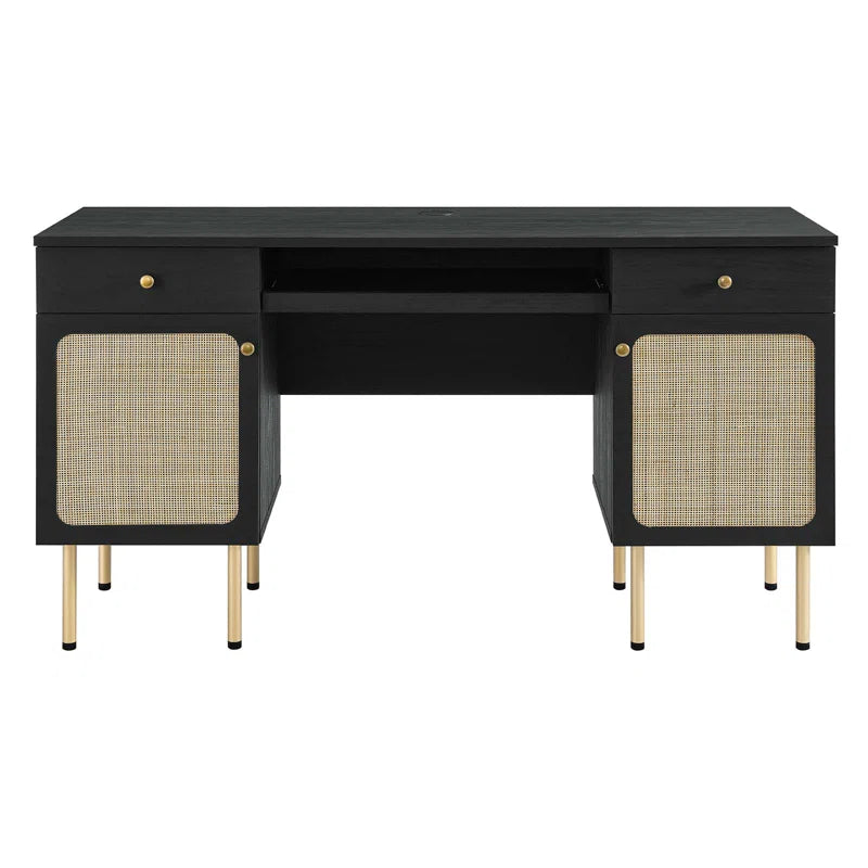 FURNISHIAA Solid Wood Natural Cane Study & Computer Table - Furnishiaa -  -